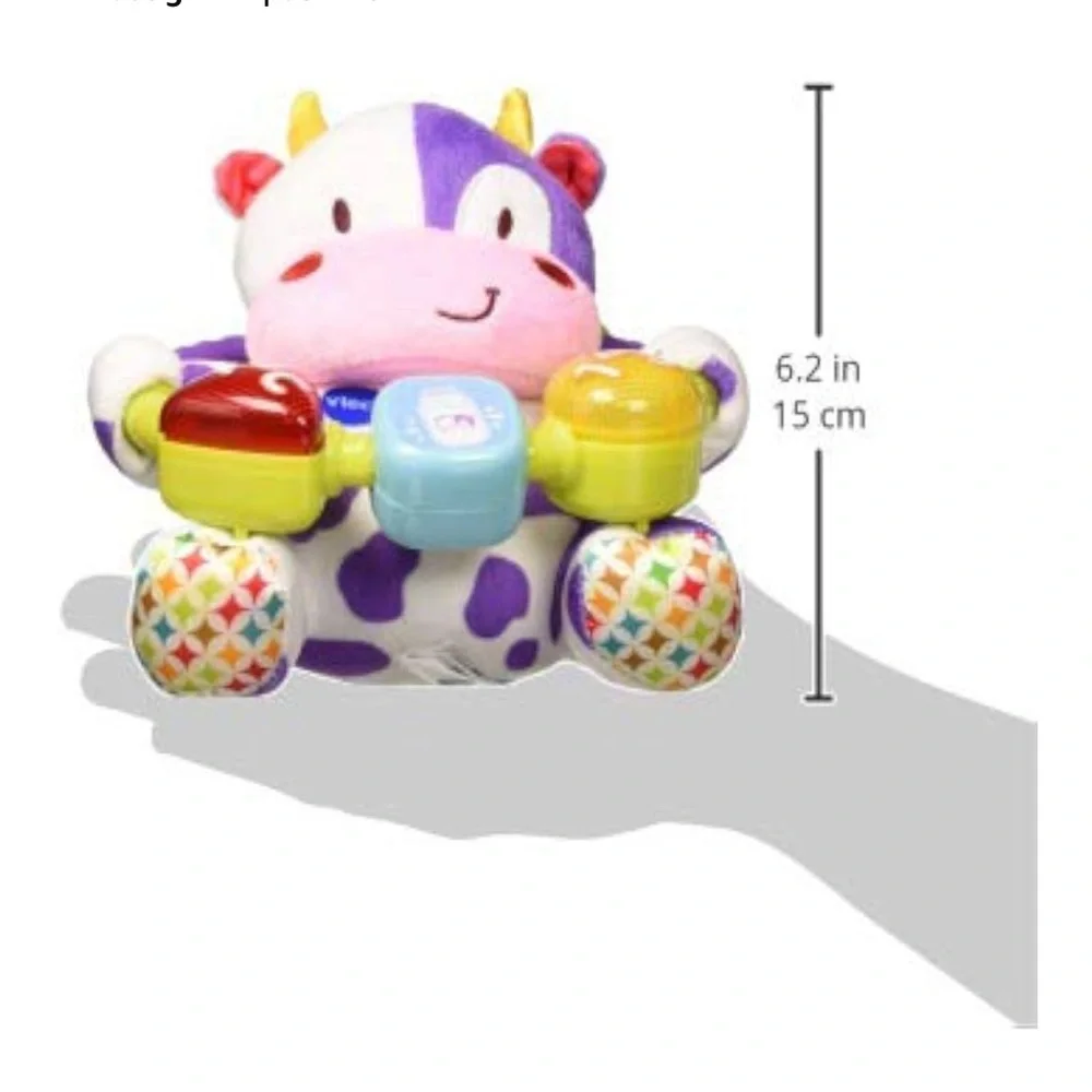 Vtech Purple and Yellow Learning Cow Toy with Rattles
